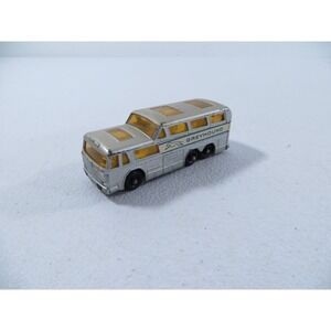 Vintage Matchbox Series No. 66 Greyhound Coach Silver Lesney England